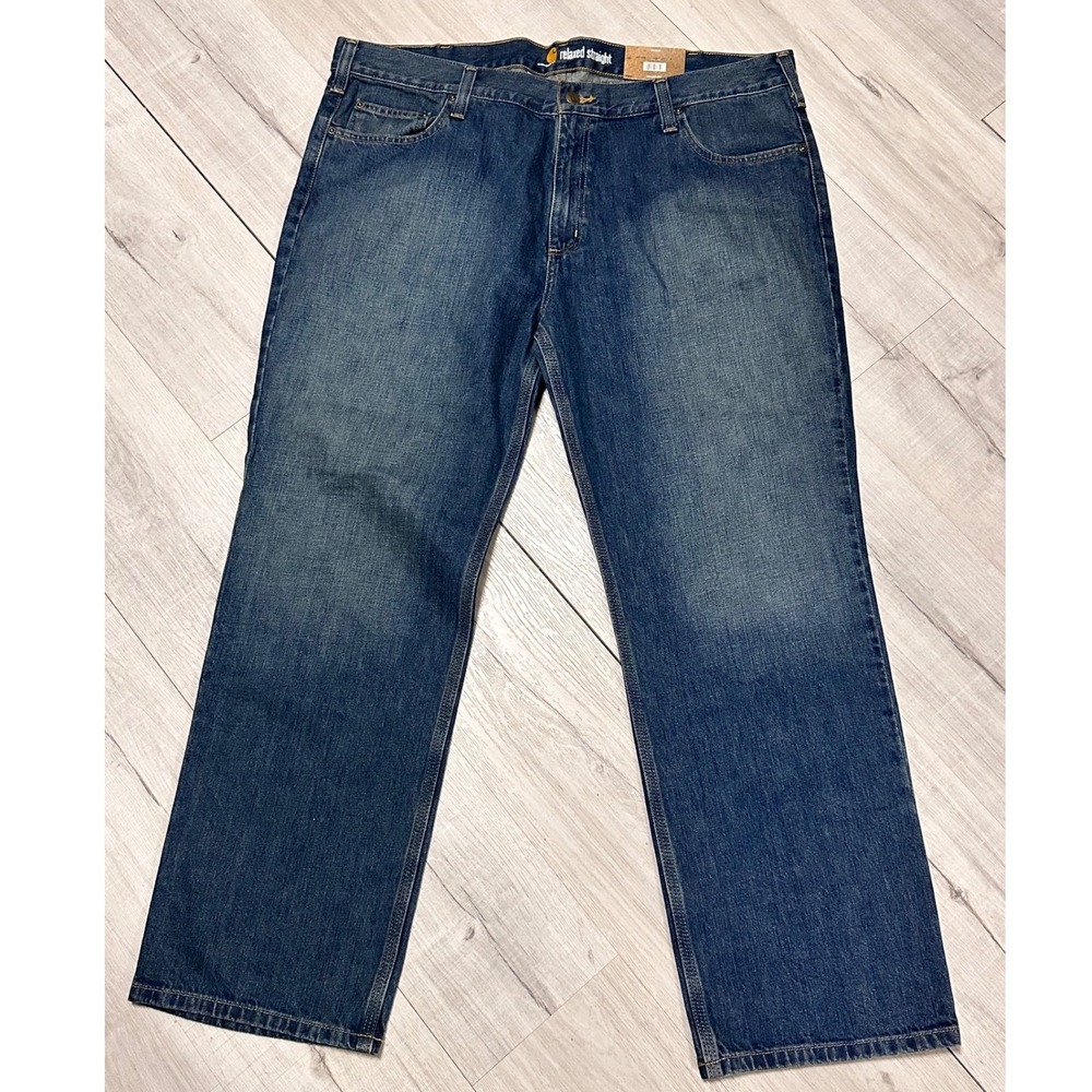 Carhartt Mens Relaxed Fit Straight Jeans Blue‎ Wash 42x30 RN14805